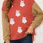 Halloween Glitter Ghost Patched Pattern Color Block Sweatshirt