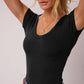 Scoop Neck Cap Sleeve T-Shirt