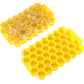 Ice Cube Tray, Set of 2 Honeycomb Shape Silicone Ice Cube Mold with Lid Storage