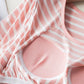 Striped Round Neck Short Sleeve T-Shirt with Bra