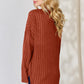 Basic Bae Full Size Ribbed Half Button Long Sleeve High-Low T-Shirt