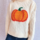 Pumpkin Turtleneck Long Sleeve Sweater