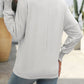 Mandy Textured Notched Lantern Sleeve T-Shirt