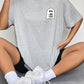 Round Neck Short Sleeve Ghost Graphic T-Shirt