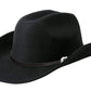 Western Cowboy Hat for Men Women Classic Roll Up Fedora Hat with Buckle Belt(Size:Medium) Black - Square Medium