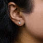 .925 Sterling Silver 1/10 Cttw Round Brilliant-Cut Lab Grown Diamond Miracle-Set Stud Earrings (F-G Color, VS1-VS2 Clarity)