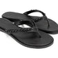 Tory Burch Everly Black Leather Chain Flip Flop Sandals