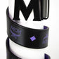 MCM Smooth Visetos Logo Dahlia Purple Leather Adjustable Reversible M Buckle Belt