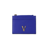 Versace Virtus Royal Blue Slim Leather Card Case Wallet