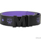 MCM Smooth Visetos Logo Dahlia Purple Leather Adjustable Reversible M Buckle Belt