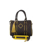 Make a Statement Leather Handbag-Chocolate/Citric Yellow