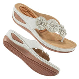 Aomigoct Sandals Women Flip Flops: Cushion FootBed Bohemia Sandals for Women - Casual Summer Wedge Shoes - Dressy Flip Flops Woman Slide