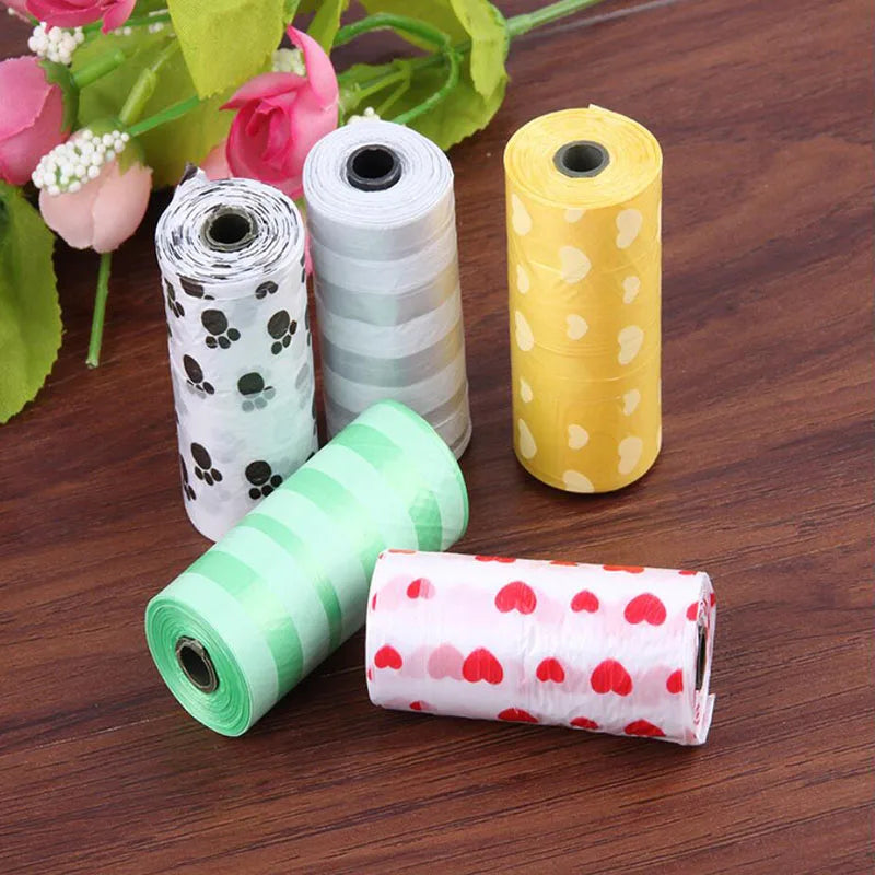 5Rolls 100pcs Cat Dog Poop Bags Outdoor House for Dogs Clean Refill Garbage Bag Dog Accessories