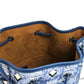 MCM Large Blue Denim Drawstring Bucket Bag