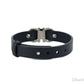 Salvatore Ferragamo Black Calf Leather Gancio Hook Logo Lettering Bracelet