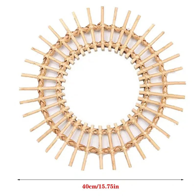 Rattan Round Wall Hang Makeup Mirror
