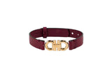 Salvatore Ferragamo Pomegranate Reversible Double Gancini Hook Leather Bracelet