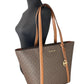 Michael Kors Large Pratt Brown Shoulder Zip Tote Bag