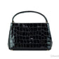 Tory Burch (142566) Small Black Crocodile Embossed Leather Micro Satchel Handbag