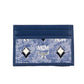 MCM Veritas Vintage Blue Denim Fabric Monogrammed Card Case
