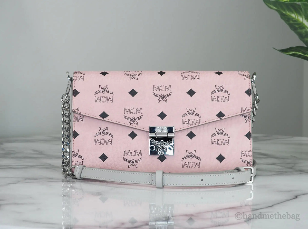 MCM Medium Soft Leather Clutch Crossbody Bag