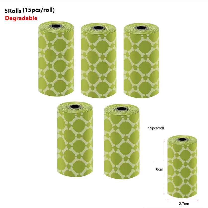 5Rolls 100pcs Cat Dog Poop Bags Outdoor House for Dogs Clean Refill Garbage Bag Dog Accessories