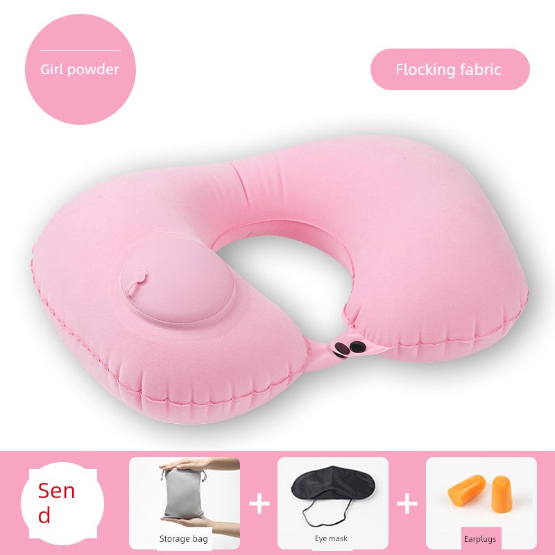 Car Press Neck Protection Travel Inflatable U Pillow