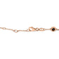 14K Rose Gold 1.00 Cttw Bezel Set Black Diamond 7 Station Link Bracelet (Black Color, I2-I3 Clarity) - 7.5" Inches
