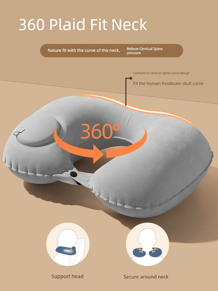 Car Press Neck Protection Travel Inflatable U Pillow