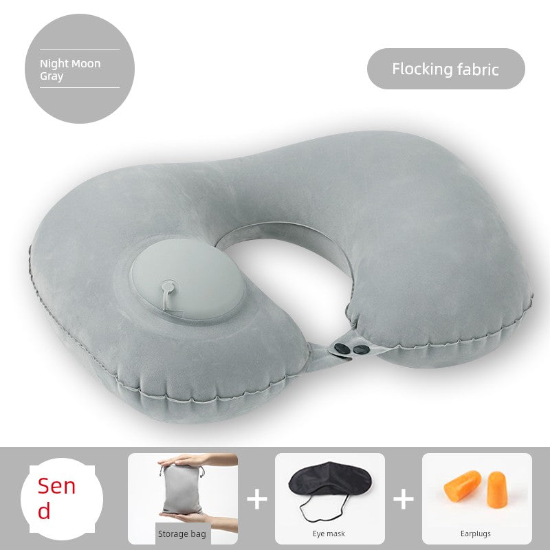 Car Press Neck Protection Travel Inflatable U Pillow