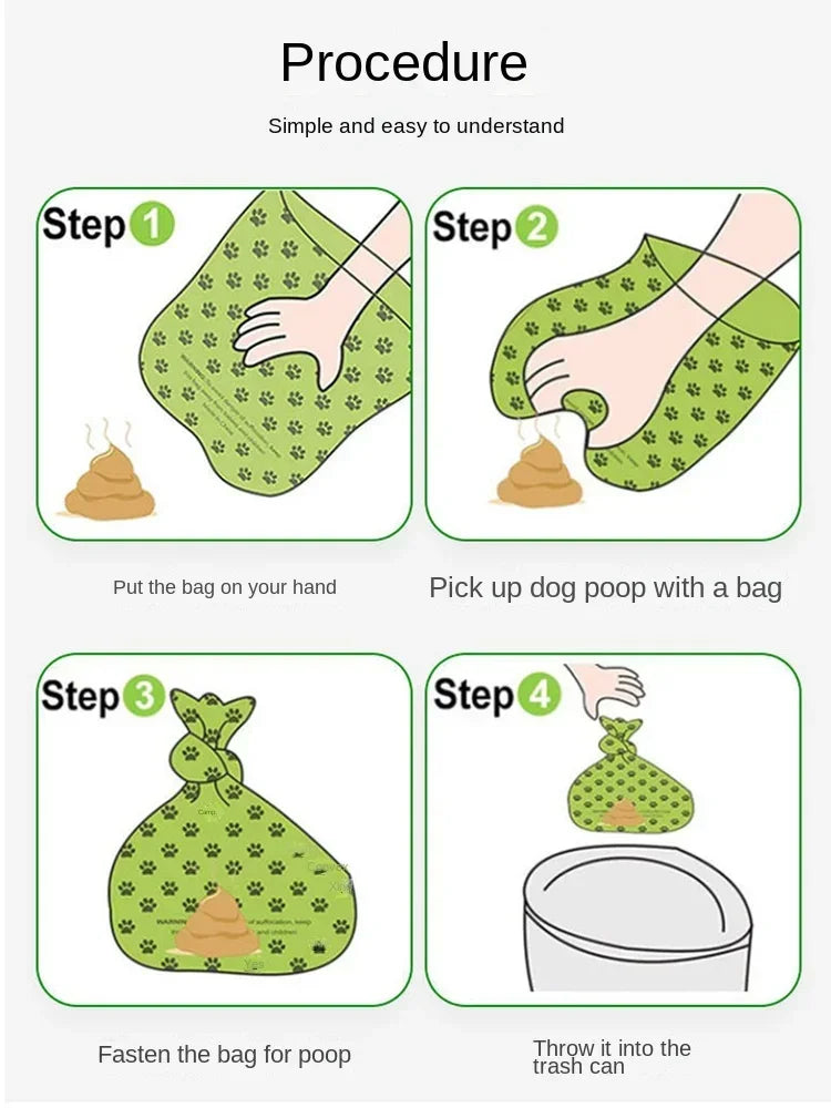 10 Rolls Biodegradable Dog Poop Bags Thickened Pet Garbage Bag Eco-Friendly Dog Waste Bags Portable Pick-Up Poop Cleaning Bag