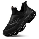 Slip On Steel Toe Sneakers for Women Lightweight Work Safety Shoes Comfortable Air Cushion Industrial Construction Shoes Size 7.5