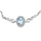 .925 Sterling Silver 10x8mm Oval Blue Topaz and Diamond Accent Lariat 4”-10” Adjustable Bolo Bracelet (H-I Color, SI1-SI2 Clarity)