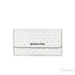 Michael Kors Jet Set Travel Large Bright White Signature Trifold Wallet Clutch