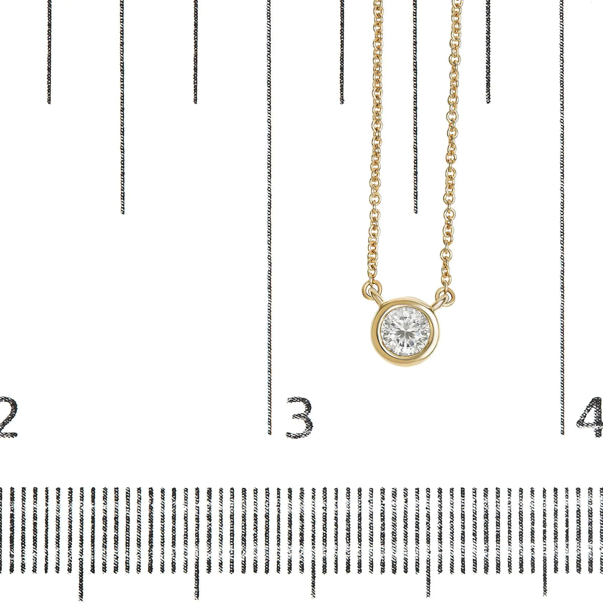 10K Gold Round Brilliant-Cut Diamond Modern Bezel-Set Solitaire 16"-18" Pendant Necklace (H-I Color, SI2-I1 Clarity)