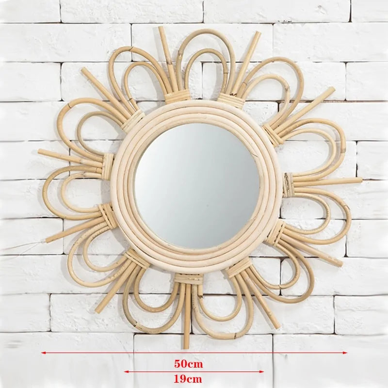Rattan Round Wall Hang Makeup Mirror