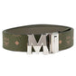 MCM Claus Visetos Sea Turtle Pebble Leather Buckle Belt