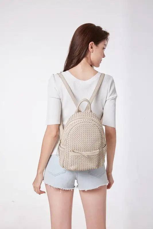 Woven Backpack Purse