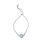 .925 Sterling Silver 10x8mm Oval Blue Topaz and Diamond Accent Lariat 4”-10” Adjustable Bolo Bracelet (H-I Color, SI1-SI2 Clarity)
