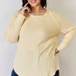 Basic Bae Full Size Ribbed Round Neck Slit T-Shirt