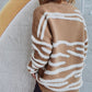 Contrast Round Neck Long Sleeve Sweater