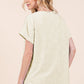 BOMBOM Textured Floral Pattern Short Sleeve T-Shirt