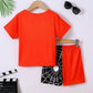 Children's Spider Round Neck Short Sleeve T-Shirt and Pants Set