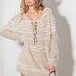 Thinkable Mixed-Stitch Front Tie Sweater Dress