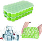 Ice Cube Tray, Set of 2 Honeycomb Shape Silicone Ice Cube Mold with Lid Storage
