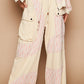 POL Crochet Contrast Drawstring Wide Leg Pants