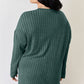 Basic Bae Full Size Ribbed Half Button Long Sleeve High-Low T-Shirt