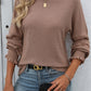 Mandy Ribbed Round Neck Long Sleeve T-Shirt