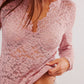 V-Neck Long Sleeve Lace Top