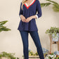 Celeste Full Size Celeste Full Size V-Neck Contrast T-Shirt